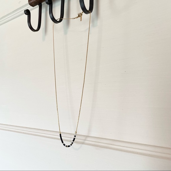 Dainty gold beaded necklace from Etsy // sister-in-law in morse code - Picture 2 of 4